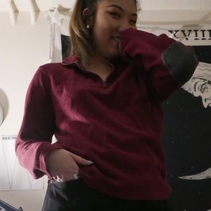 Pullover sweatshirt with elbow patches